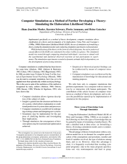Computer Simulation as a Method of Further