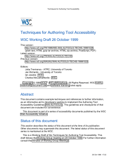 Techniques for Authoring Tool Accessibility