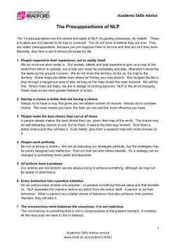 The Presuppositions of NLP