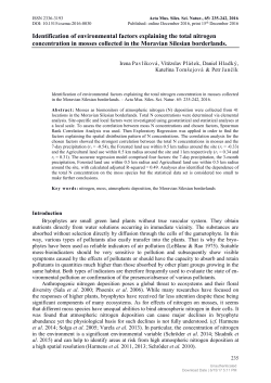 Identification of environmental factors explaining the total nitrogen