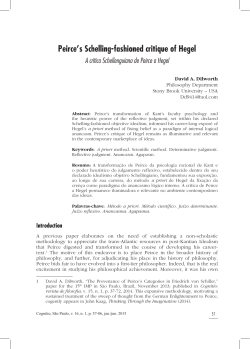 Peirce`s Schelling-fashioned critique of Hegel
