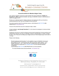 Annual Enrollment for Members Begins Today