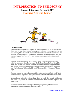 PHIL S-4 - INTRODUCTION TO PHILOSOPHY COURSE