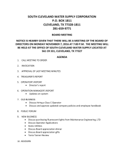 November 7, 2016 Agenda