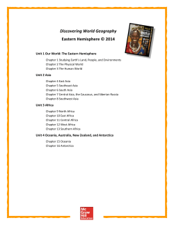 Unit 1 Our World: The Eastern Hemisphere