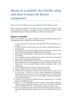 Bitcoin in a nutshell, the FinCEN ruling and what