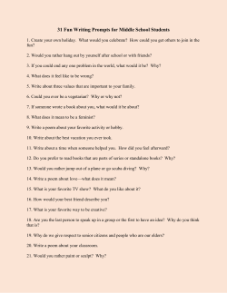 31 Fun Writing Prompts for Middle School Students