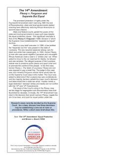 Plessy v. Ferguson - New York News Publishers Association