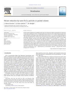 Nitrate reduction by nano-Fe/Cu particles in packed column