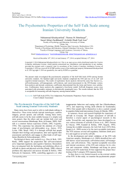 The Psychometric Properties of the Self