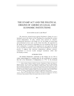 the stamp act and the political origins of american legal and