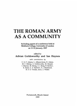 The Roman army as a community - BIROn
