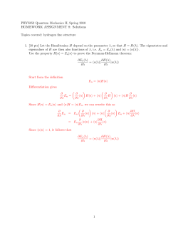 HOMEWORK ASSIGNMENT 8: Solutions