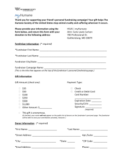Thank yo Humane Please pr form bel donation Fundrais *Fundrai