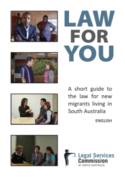 A short guide to the law for new migrants living in South Australia