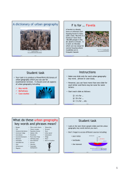 A dictionary of urban geography F is for &hellip; Favela Student task