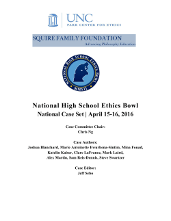 NHSEB Case Pool - National High School Ethics Bowl