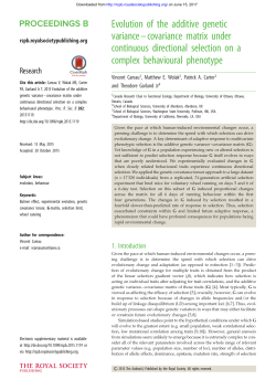Evolution of the additive genetic variance–covariance matrix under
