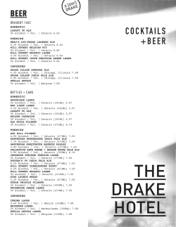 cocktails +beer - The Drake Hotel