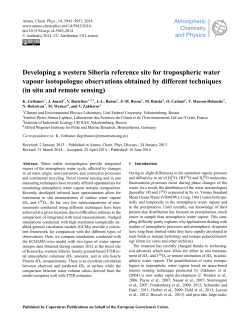 Developing a western Siberia reference site for tropospheric water