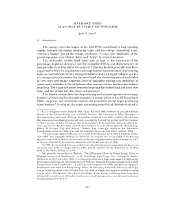 Severance Taxes as an Issue of Energy Sectionalism