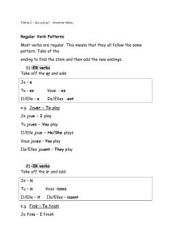 Grammar notes &ndash; regular present tense verbs