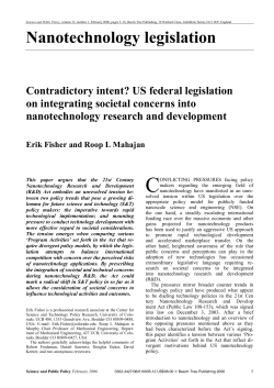 Contradictory intent? US federal legislation on integrating societal