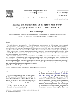 Ecology and management of the spruce bark beetle Ips typographus