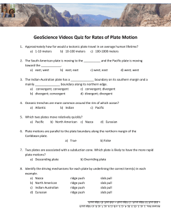 GeoScience Videos Quiz for Rates of Plate Motion