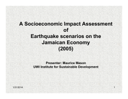 A Socioeconomic Impact Assessment of Earthquake scenarios on the