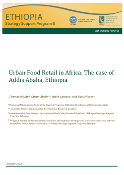 Urban Food Retail in Africa - Ethiopia Strategy Support Program