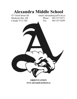 Orientation Booklet - Alexandra Middle School