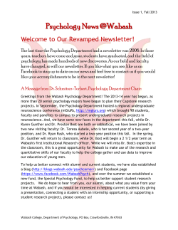 Psychology Newsletter Fall 2013 - Wabash Blogs