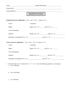 11. Quadratic Functions