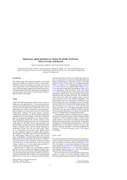 Quaternary alpine glaciation in Alaska, the Pacific Northwest, Sierra