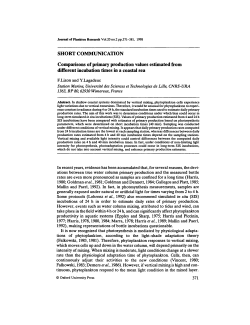 Comparisons of primary production values estimated from different