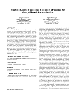 Machine Learned Sentence Selection Strategies for Query