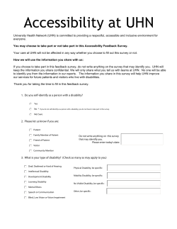 our survey - the University Health Network
