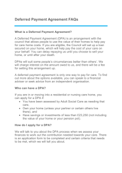 Deferred Payment Agreement FAQs