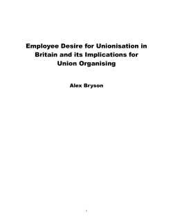 Employee Desire for Unionisation in Britain and its Implications for
