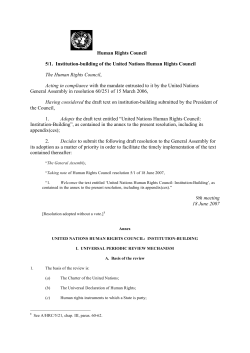 Human Rights Council 5/1. Institution