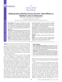 Delaying School Starting Time by One Hour