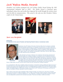 Lech Walesa Media Awards - American Institute of Polish Culture