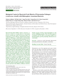 Biological Control of Bacterial Fruit Blotch of Watermelon Pathogen