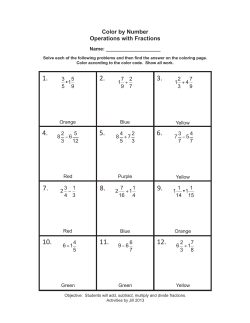 Color by Number Operations with Fractions