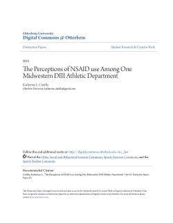 The Perceptions of NSAID use Among One Midwestern DIII Athletic