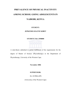 prevalence of physical inactivity among school going adolescents in