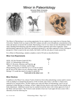 Minor in Paleontology - Sonoma State University