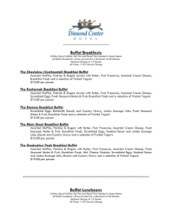 Buffet Breakfasts Buffet Luncheons