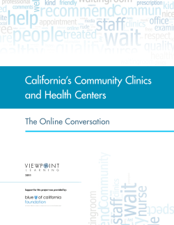 California`s Community Clinics and Health Centers